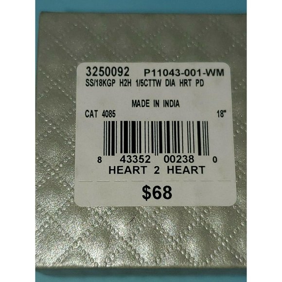 Double Heart Pendant in Sterling Silver and 18k Go - Picture 3 of 4